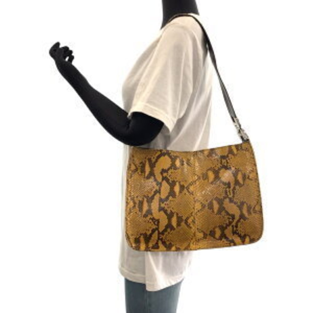 Prada Python Brown Yellow Shoulder Bag - image 7